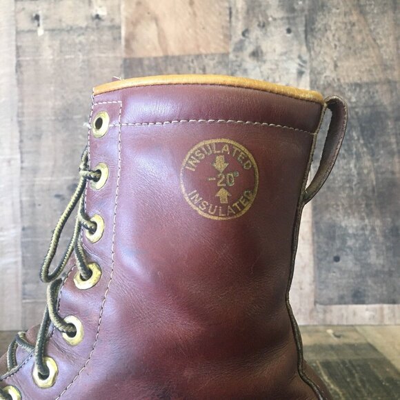 HERMAN SURVIVOR Brown Vintage Steel Toe Insulated Work Boots Mens 9 - Picture 11 of 12